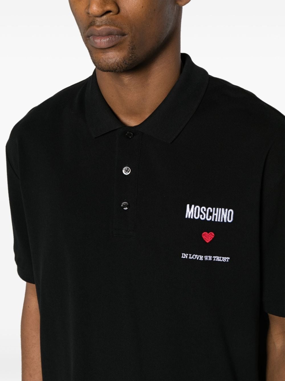 logo-embroidered cotton polo shirt - 5