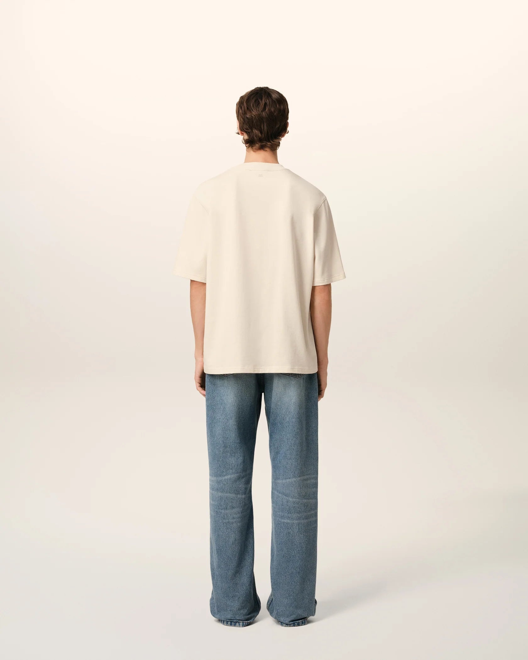 Beige Cotton Ami de Coeur Patch T-Shirt - 4