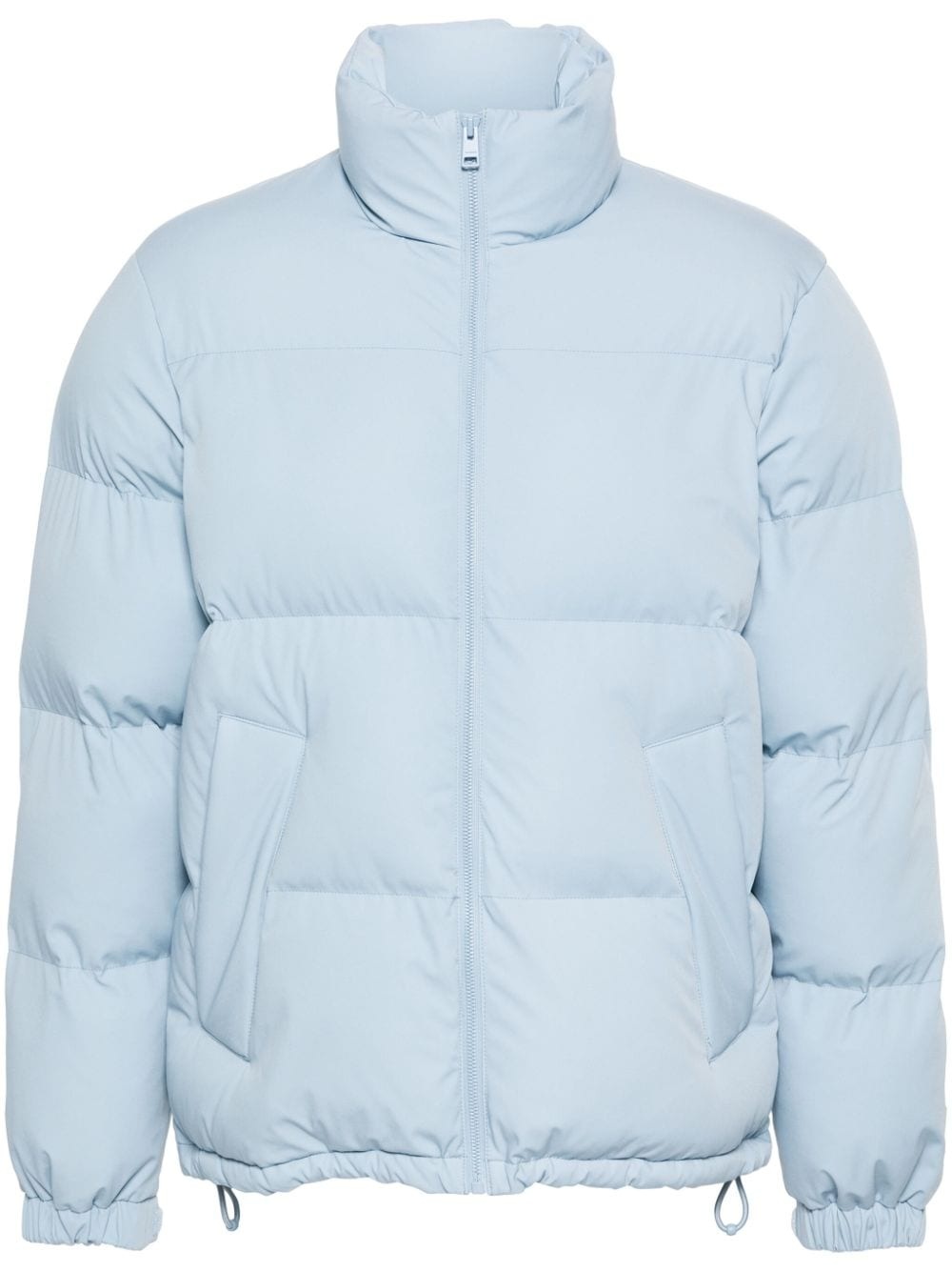 logo-lettering puffer jacket - 1