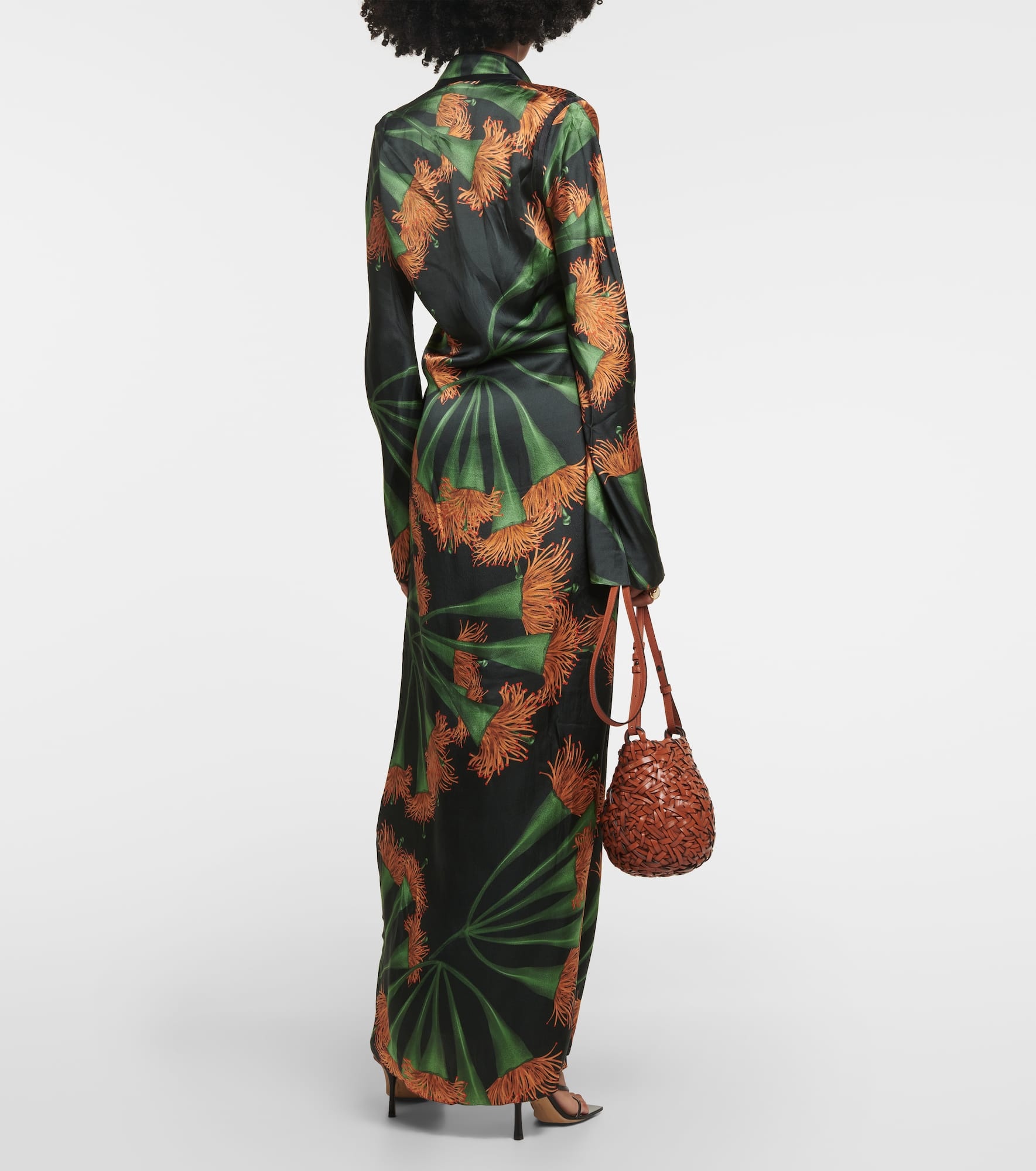 Printed silk-blend wrap dress - 3