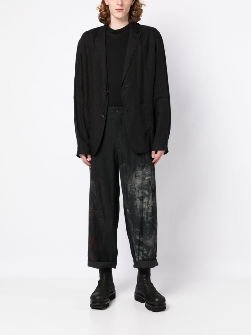 Yohji Yamamoto graphic-print wide-leg trousers outlook