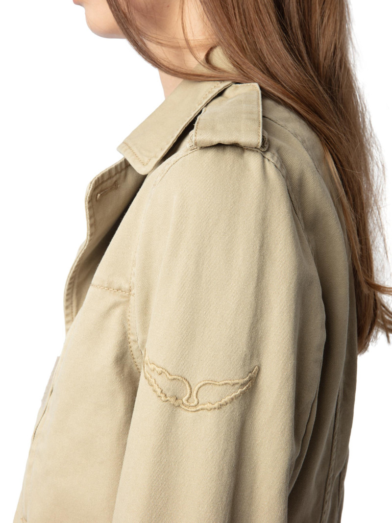 Women's Klimi Cotton Military Jacket - Latte 6