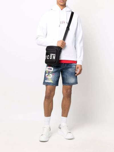 DSQUARED2 logo-print denim shorts outlook