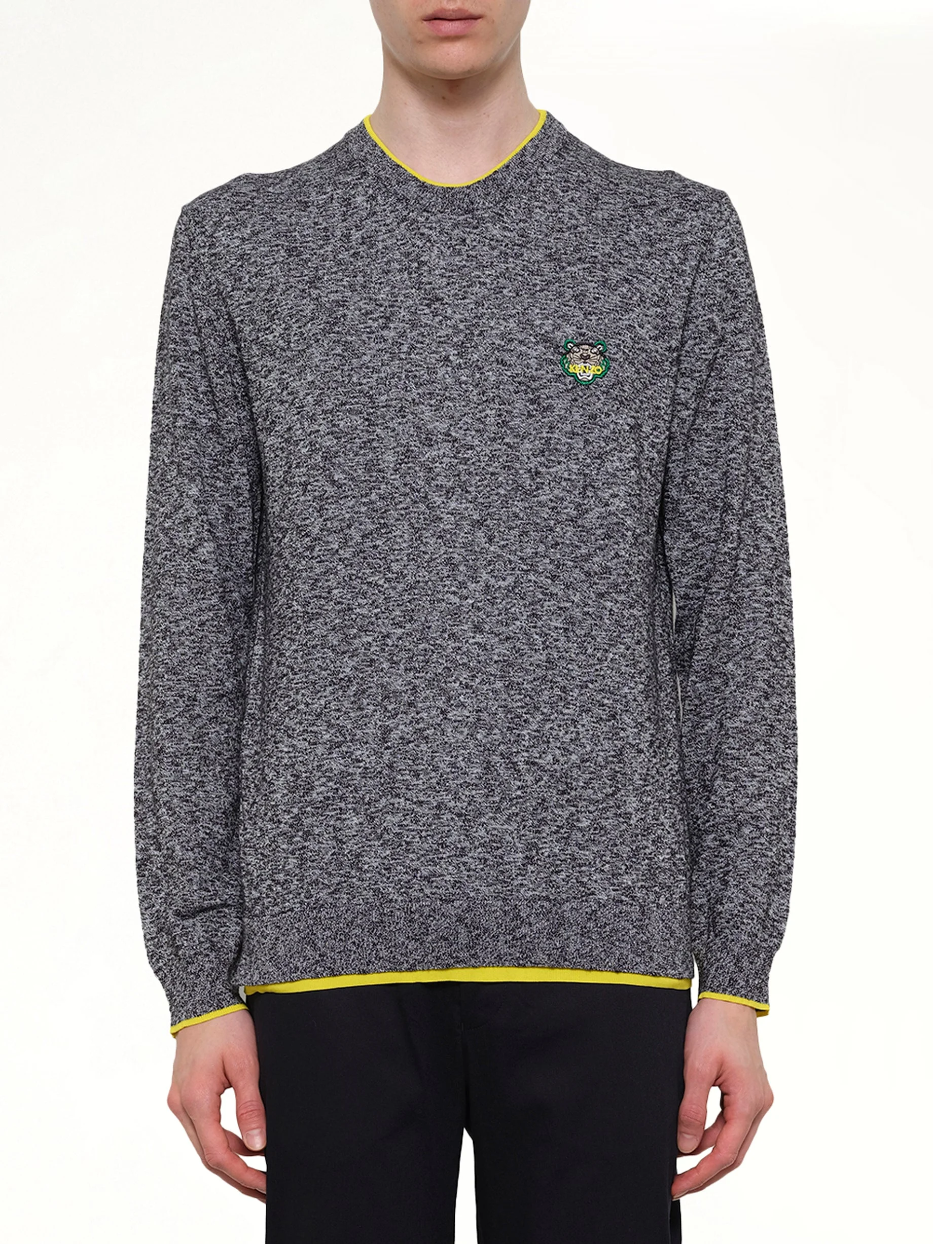 Tiger Knit Sweatshirt in Anthracite - 1