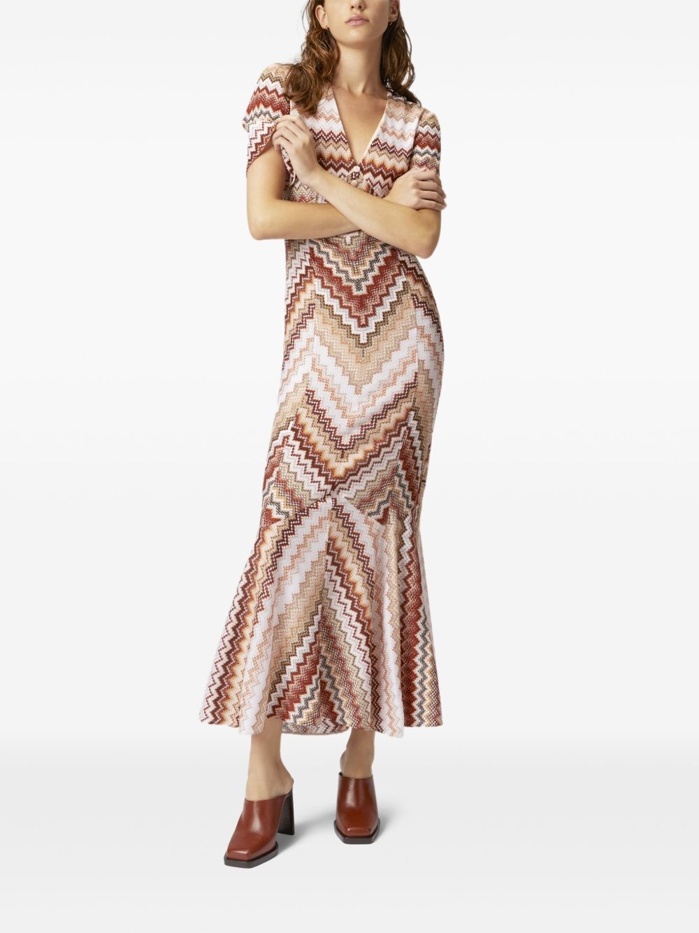 serrated zigzag-pattern maxi dress - 2