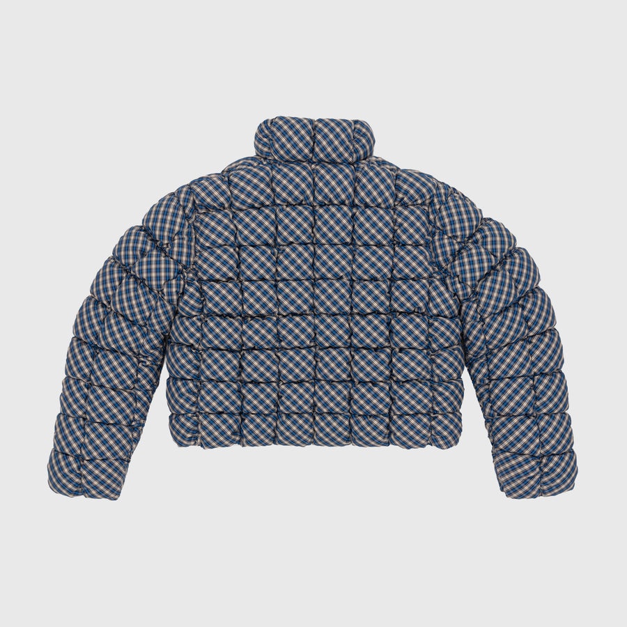 PLAID BISCUIT QUILTED  PUFFER JACKET - 6