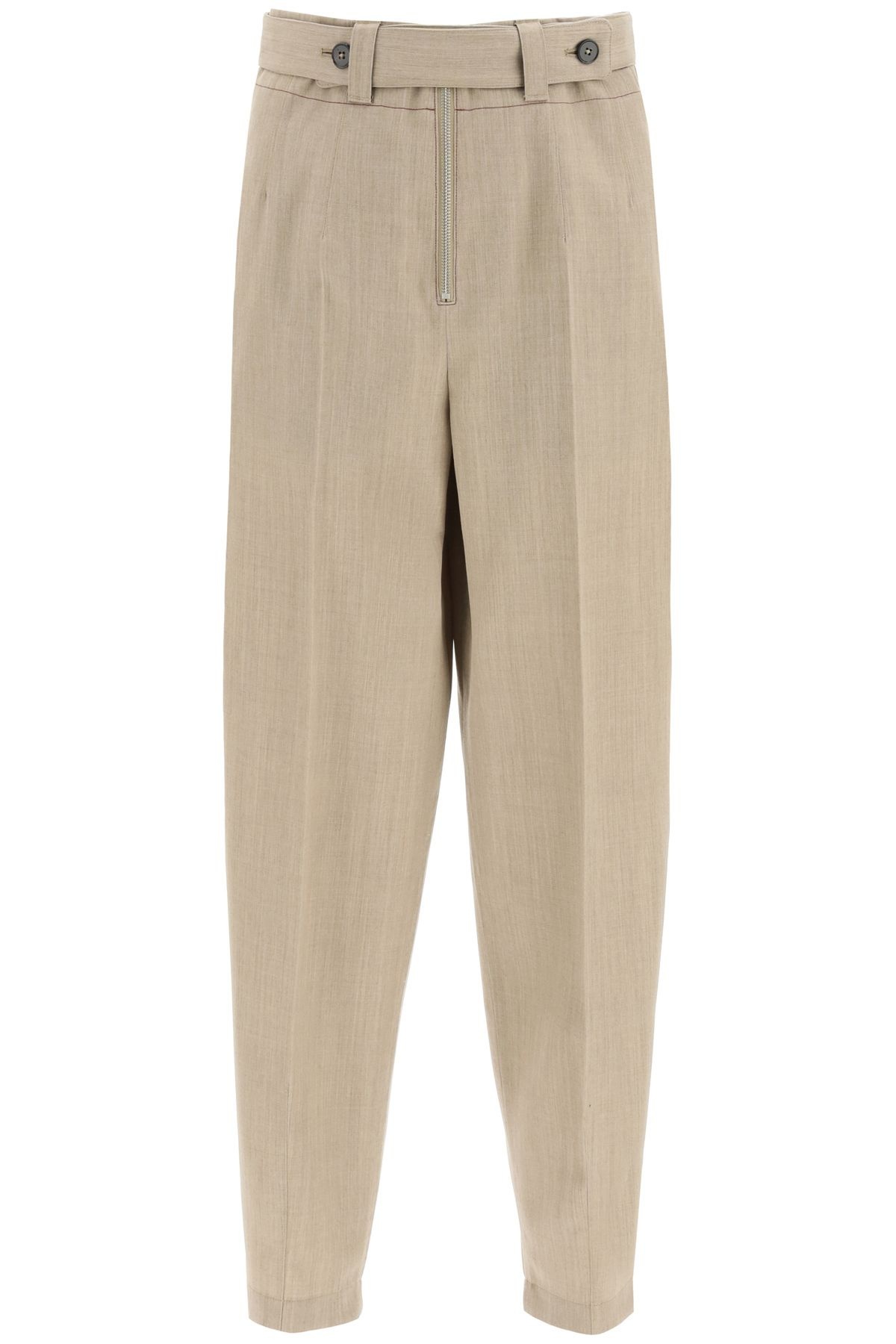 WOOL GRISAILLE TROUSERS - 1