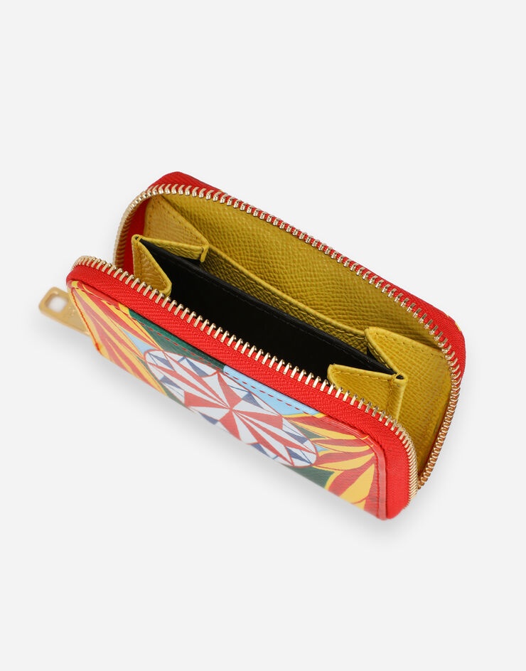 Zip-around coin pocket in Carretto-print Dauphine calfskin - 4