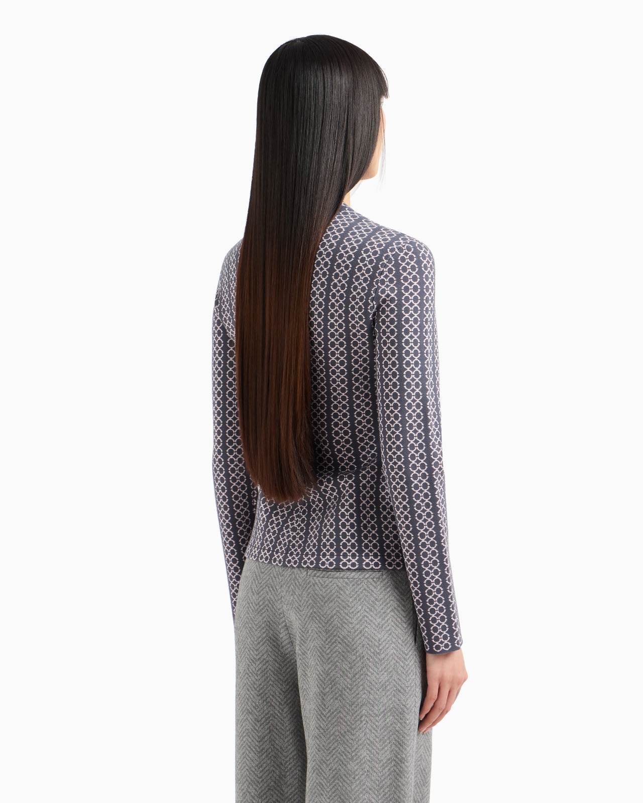 GURU-COLLAR JACKET IN TWO-TONE JACQUARD - 3