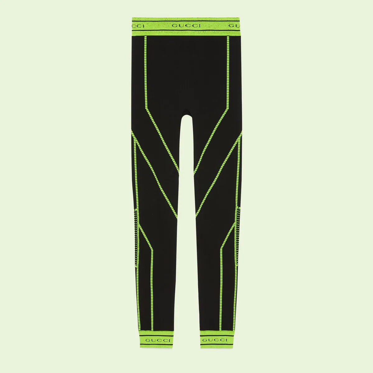 Jacquard tubular jersey leggings - 1