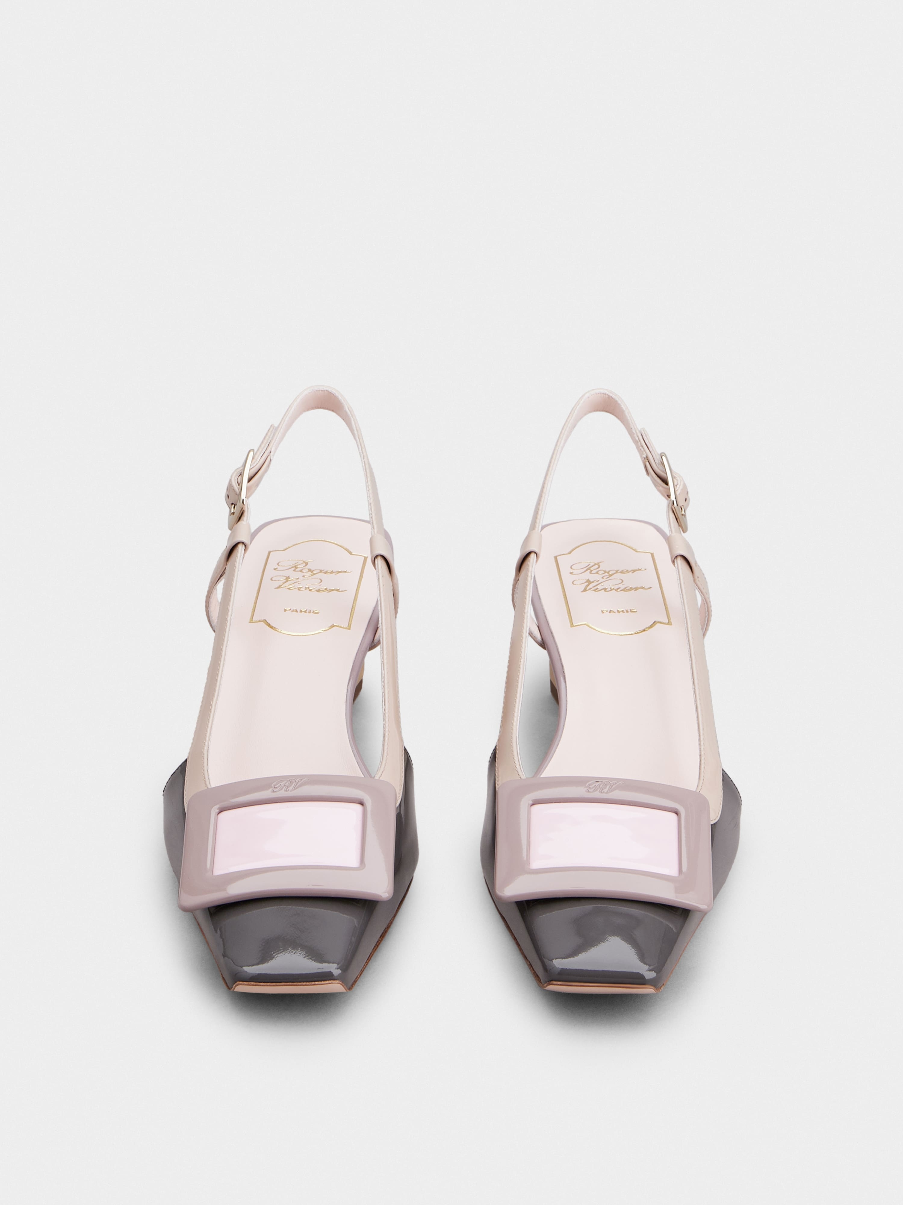 Belle Vivier Covered Buckle Slingback Pumps in Patent Leather - 7