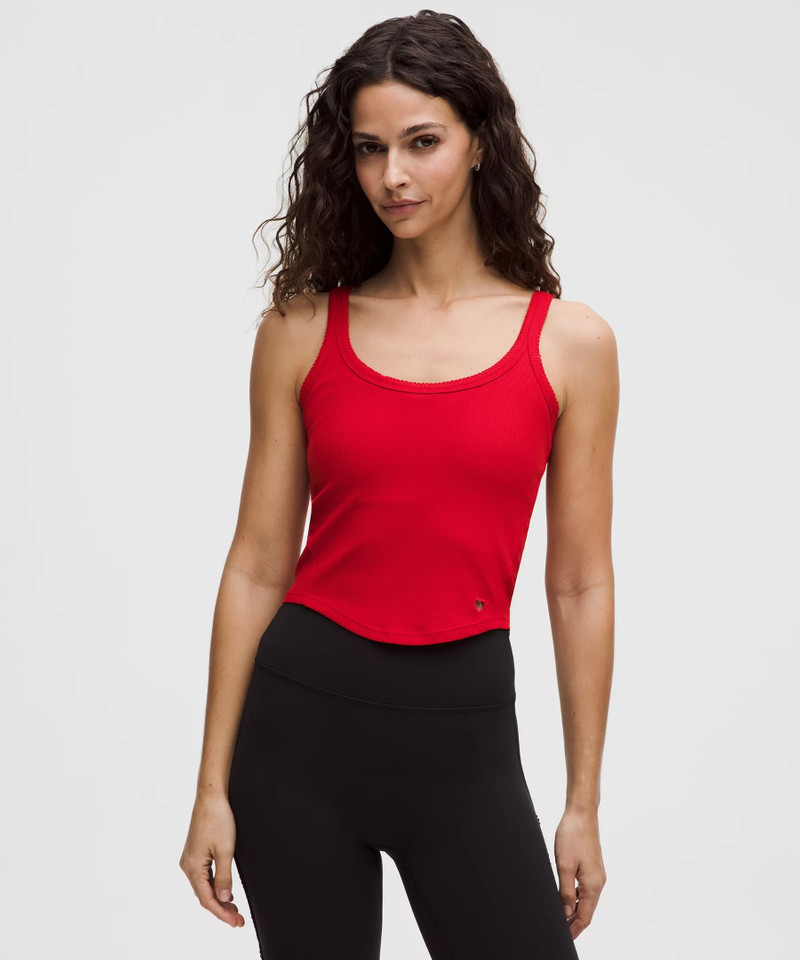 Nulu Ribbed Cropped Tank Top *Heart 1