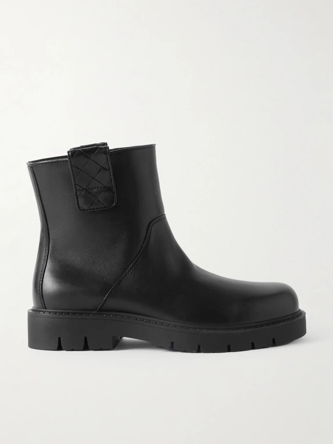 Haddock Intrecciato-Detailed Leather Boots - 1