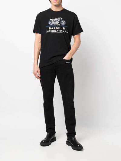 Barbour logo crew-neck T_shirt outlook