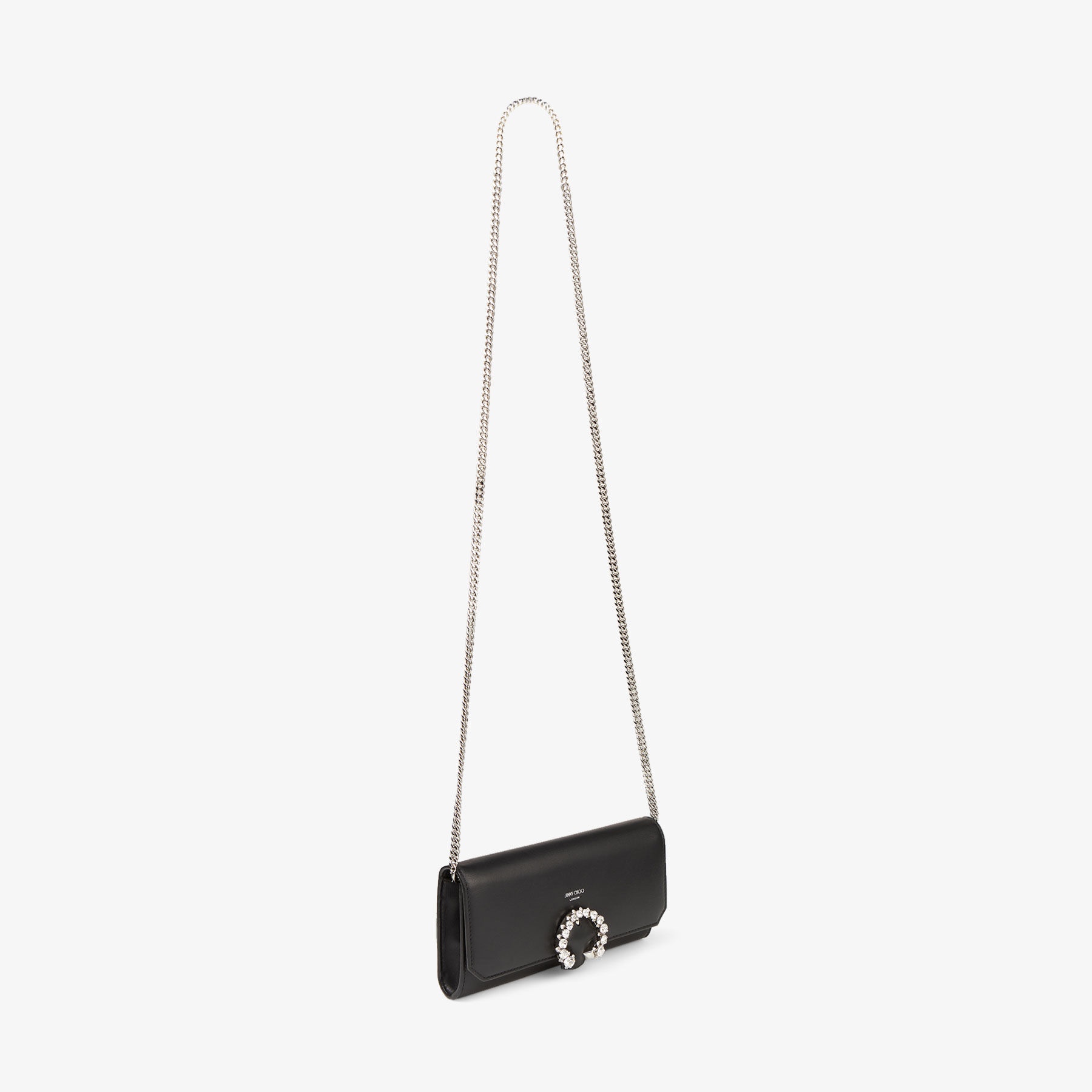 Wallet W/chain
Black Calf Leather Wallet with Crystal Buckle - 6