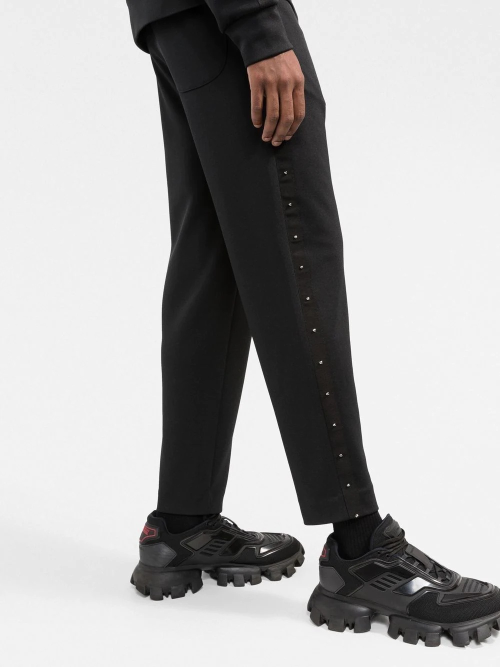 studded drawstring track pants - 3