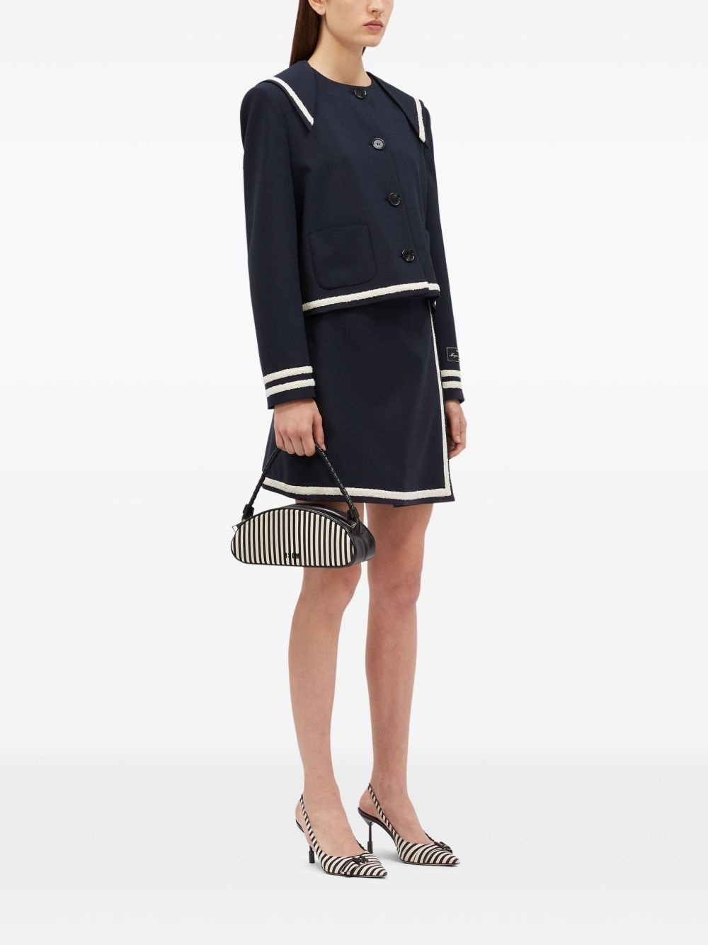 contrasting-trim jacket - 2
