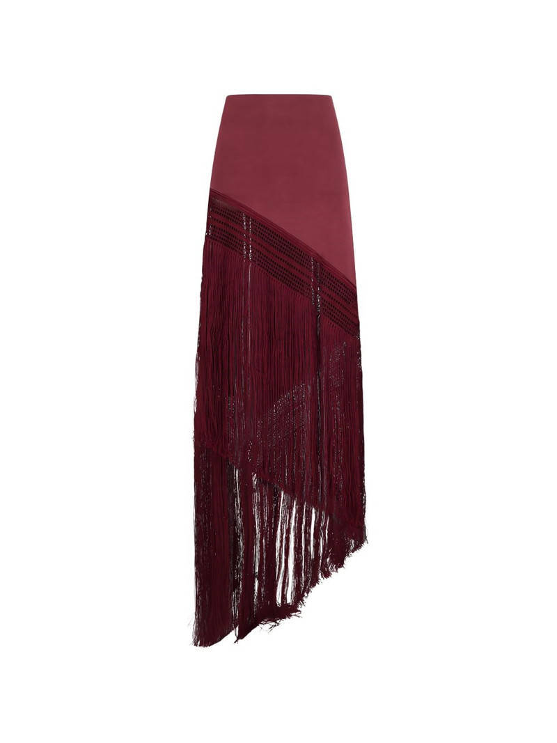 Jersey skirt with fringes 1