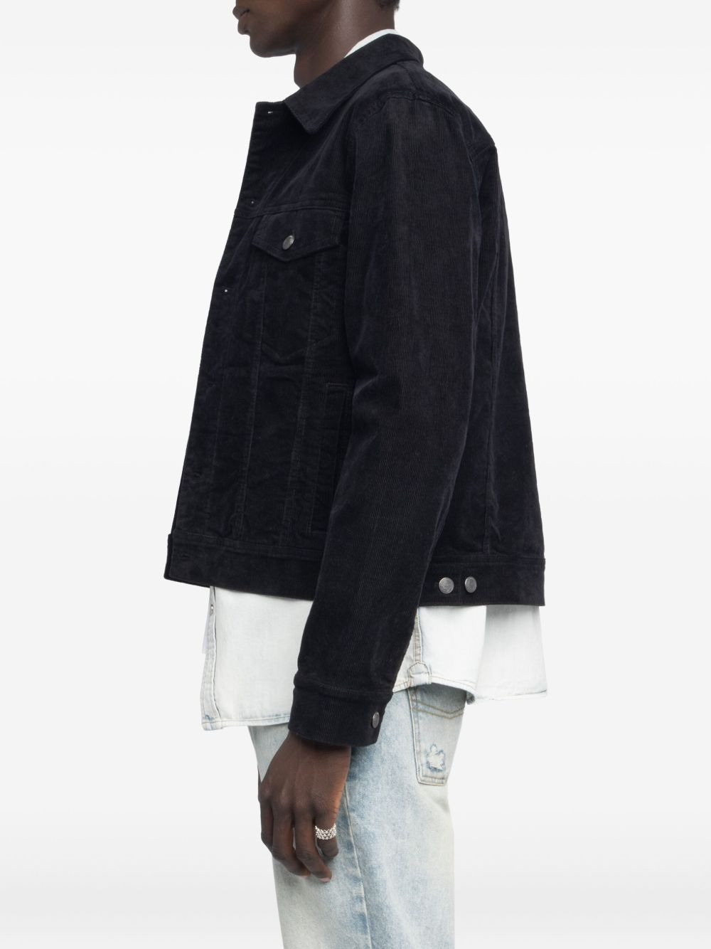 Bases corduroy button-fastening jacket - 4
