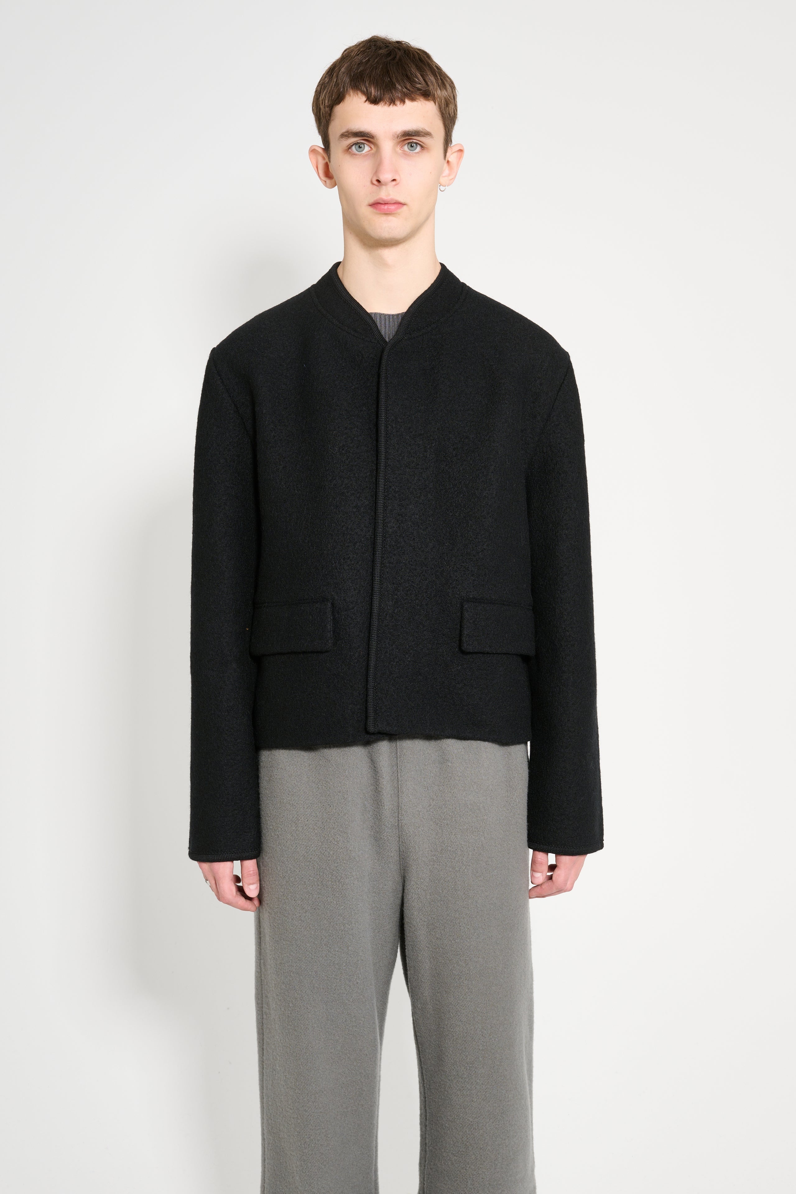 RIER WALKER JACKET CITY CROP BLACK FELTED - 2