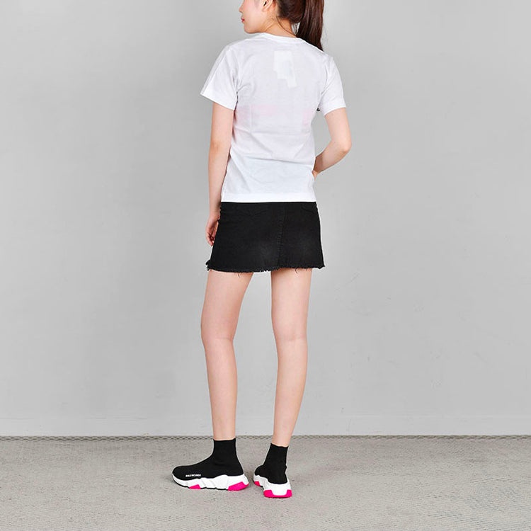 (WMNS) COMME des GARCONS PLAY Polka Dot Half Heart Tee 'White Blue' AZ-T235-051-1 - 8