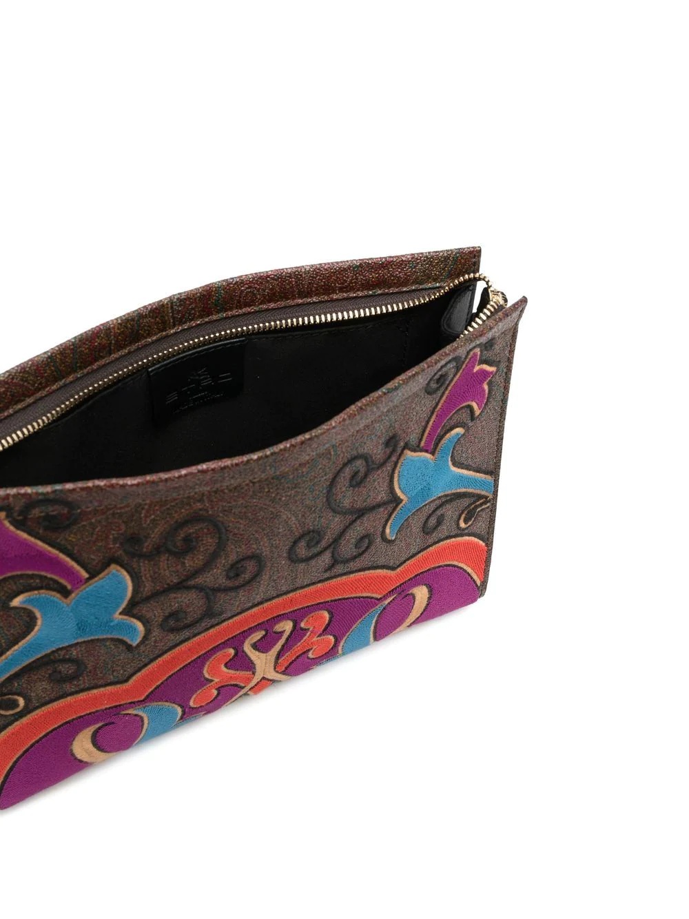 embroidered-pattern clutch bag - 5