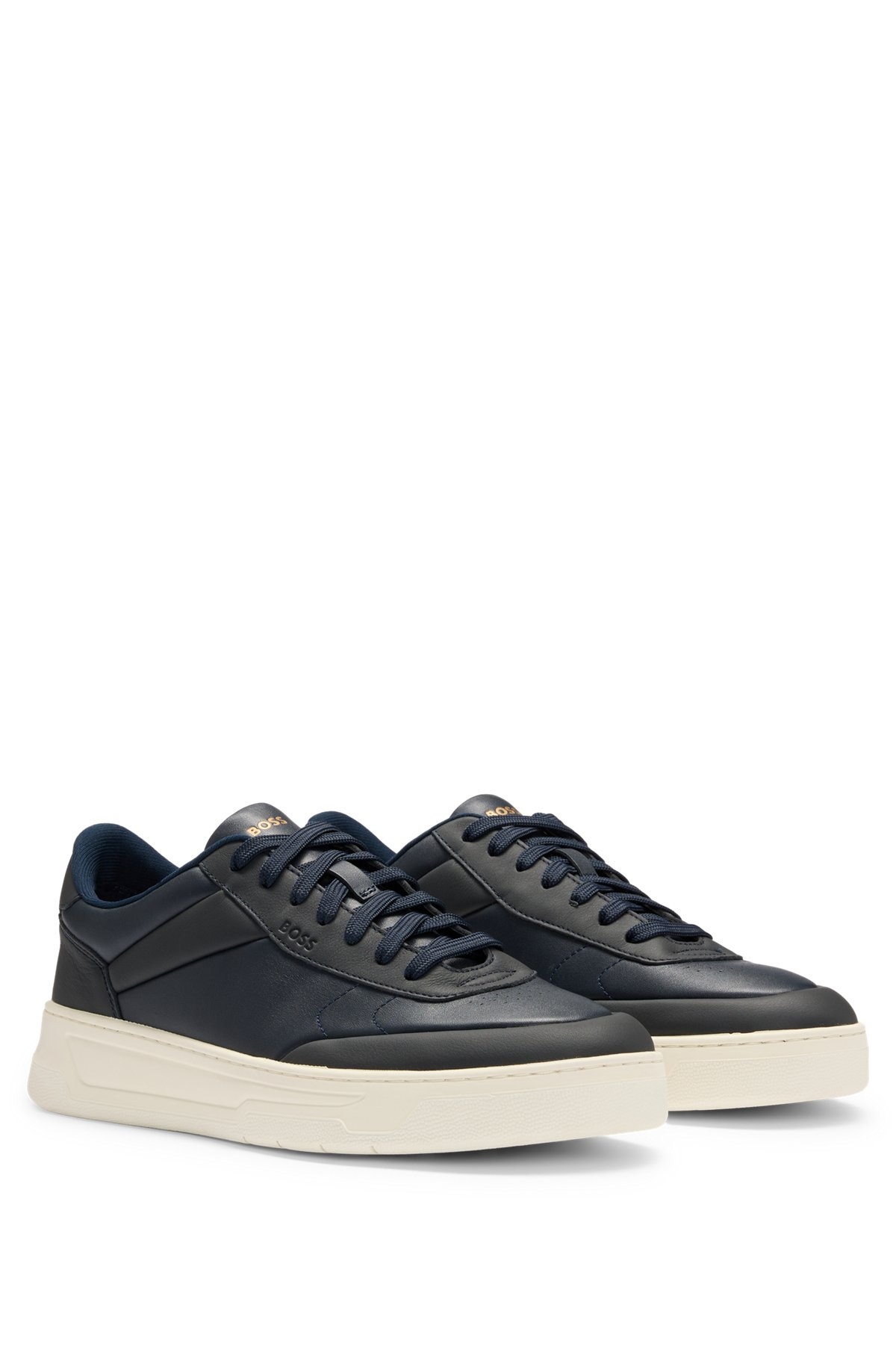 BASKETBALL-STYLE TRAINERS IN TWO-TONE LEATHER - 2