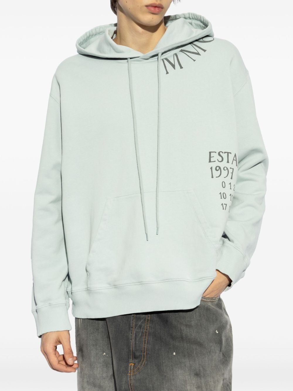 numbers-print hoodie - 3