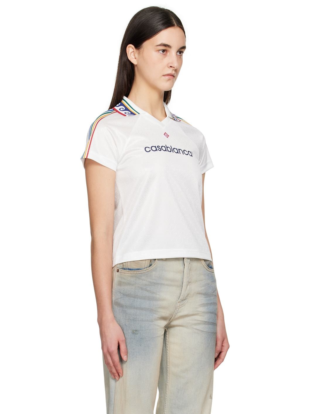 White Jacquard Monogram Football T-shirt - 2