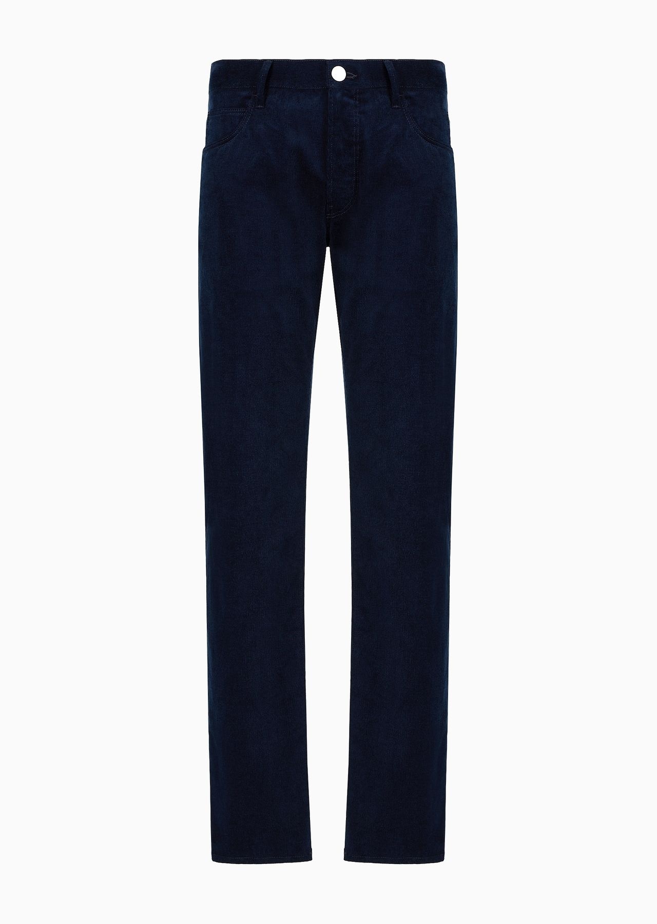 Regular-fit, five-pocket trousers in ribbed cotton and cashmere - 1