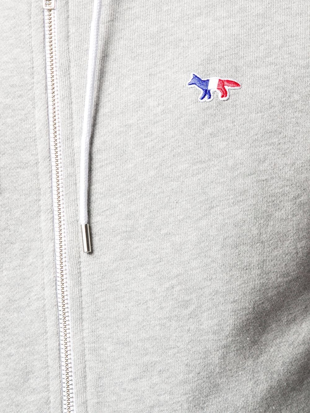 embroidered logo zipped hoodie - 5