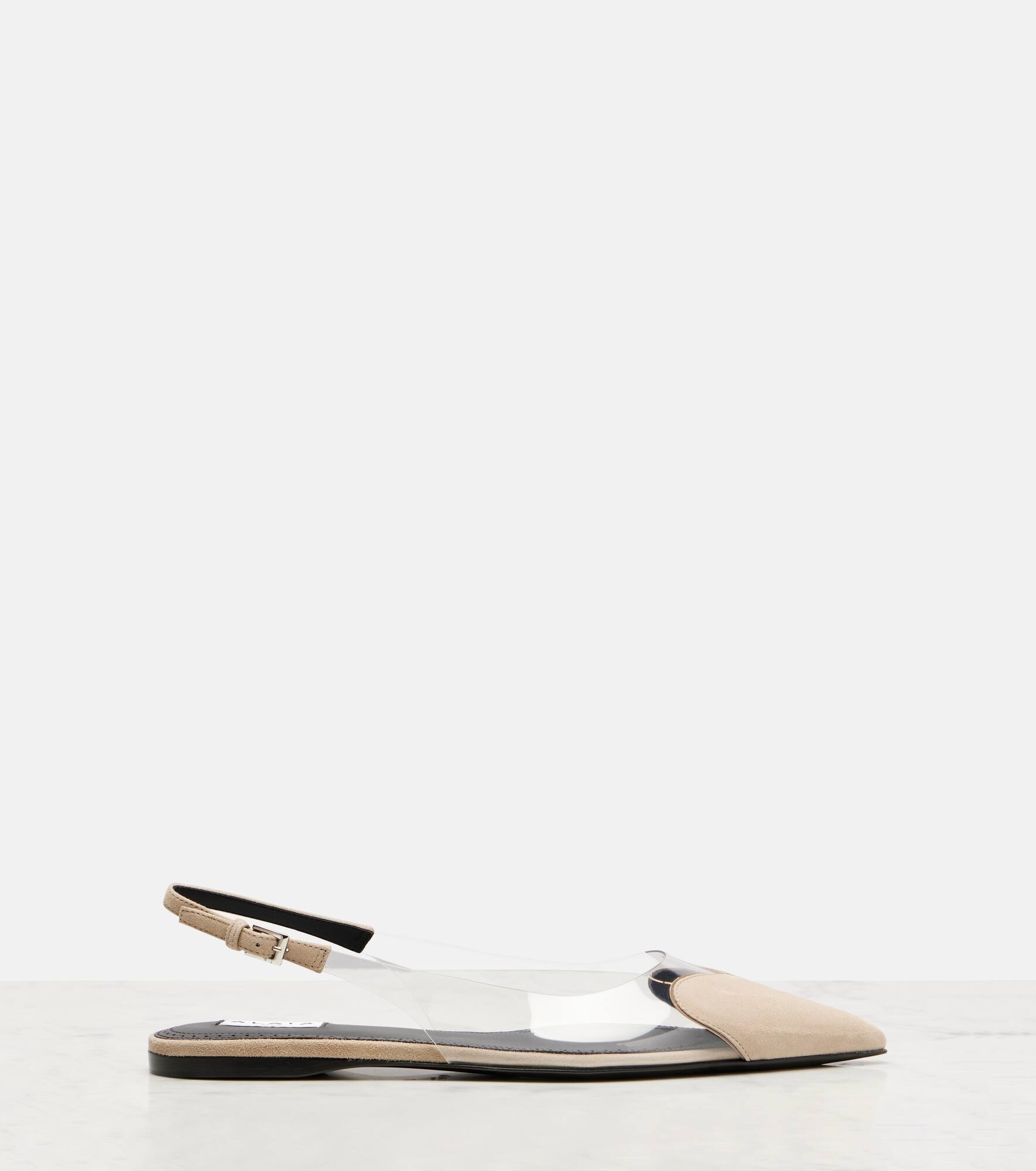 Cœur suede and PVC slingback ballet flats - 4