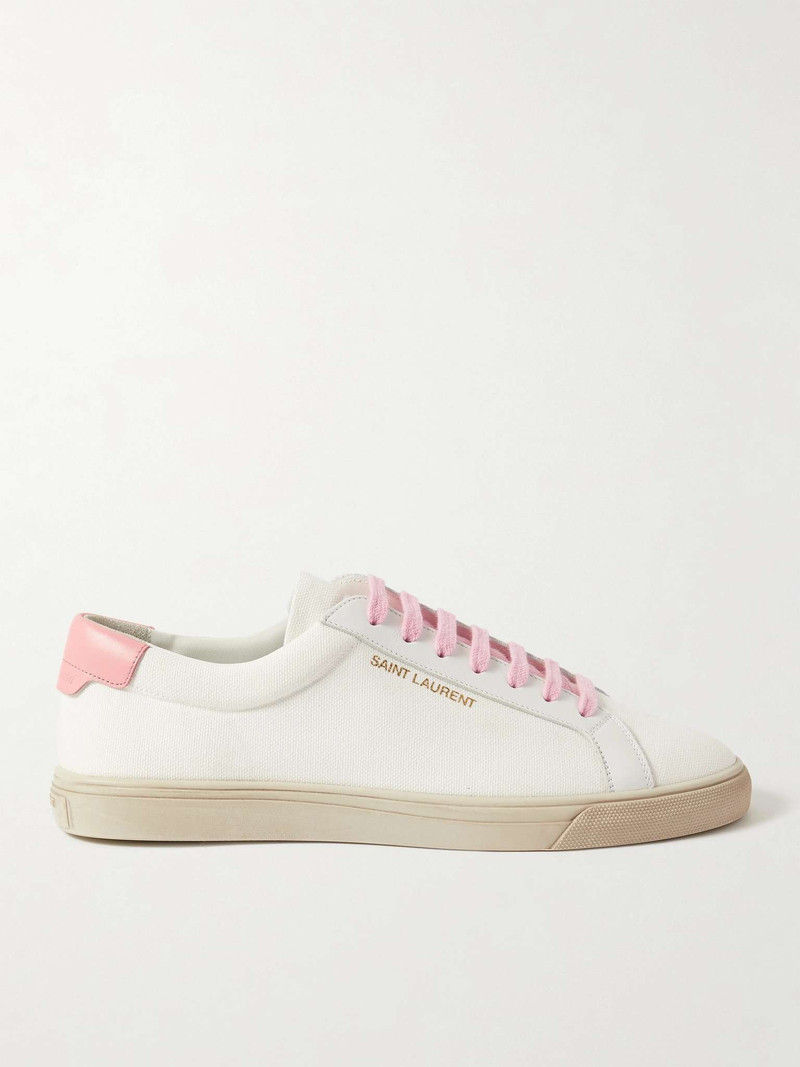 Andy Leather-Trimmed Logo-Print Canvas Sneakers - 1