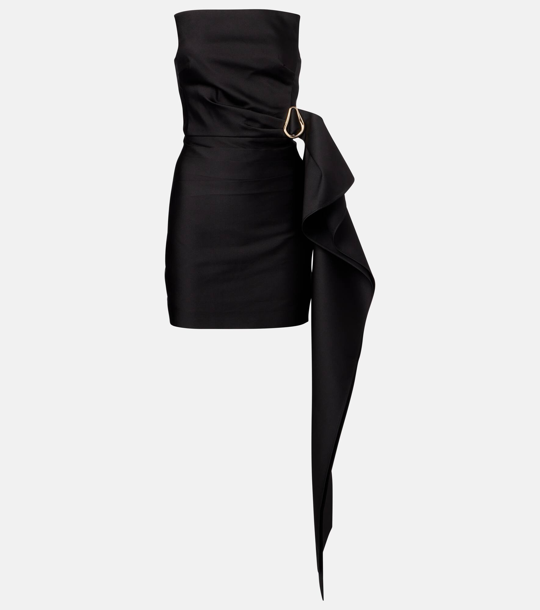 Draped strapless taffeta minidress - 1