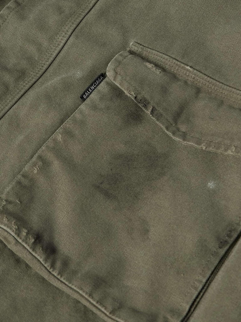 Distressed Cotton-Canvas Coat 5