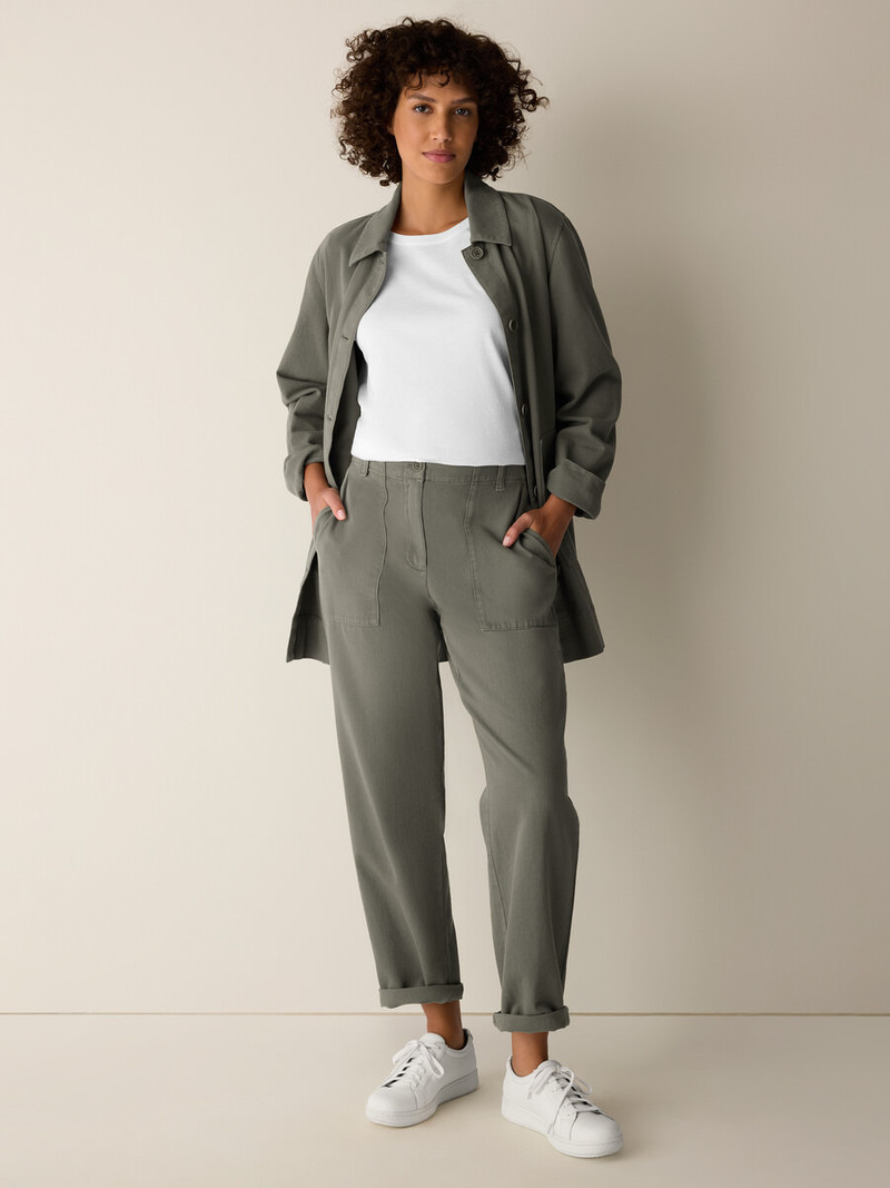 EILEEN FISHER Garment-Dyed Utility Cotton Tapered Pant outlook