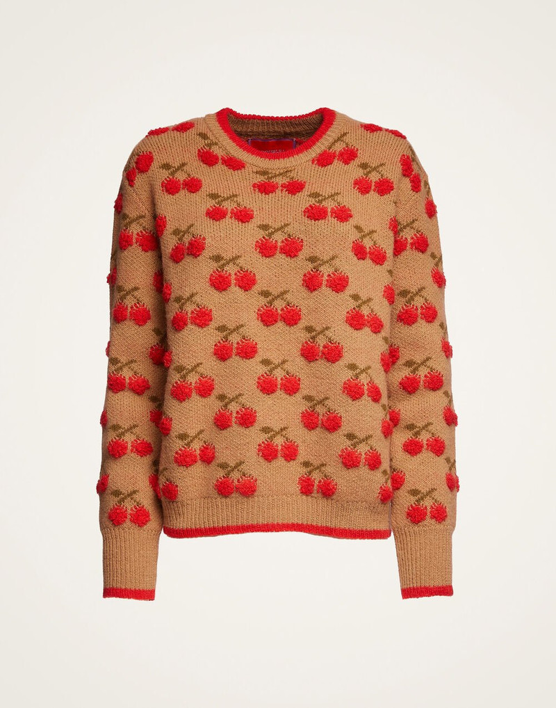 체리 intarsia-knit 점퍼 - 1