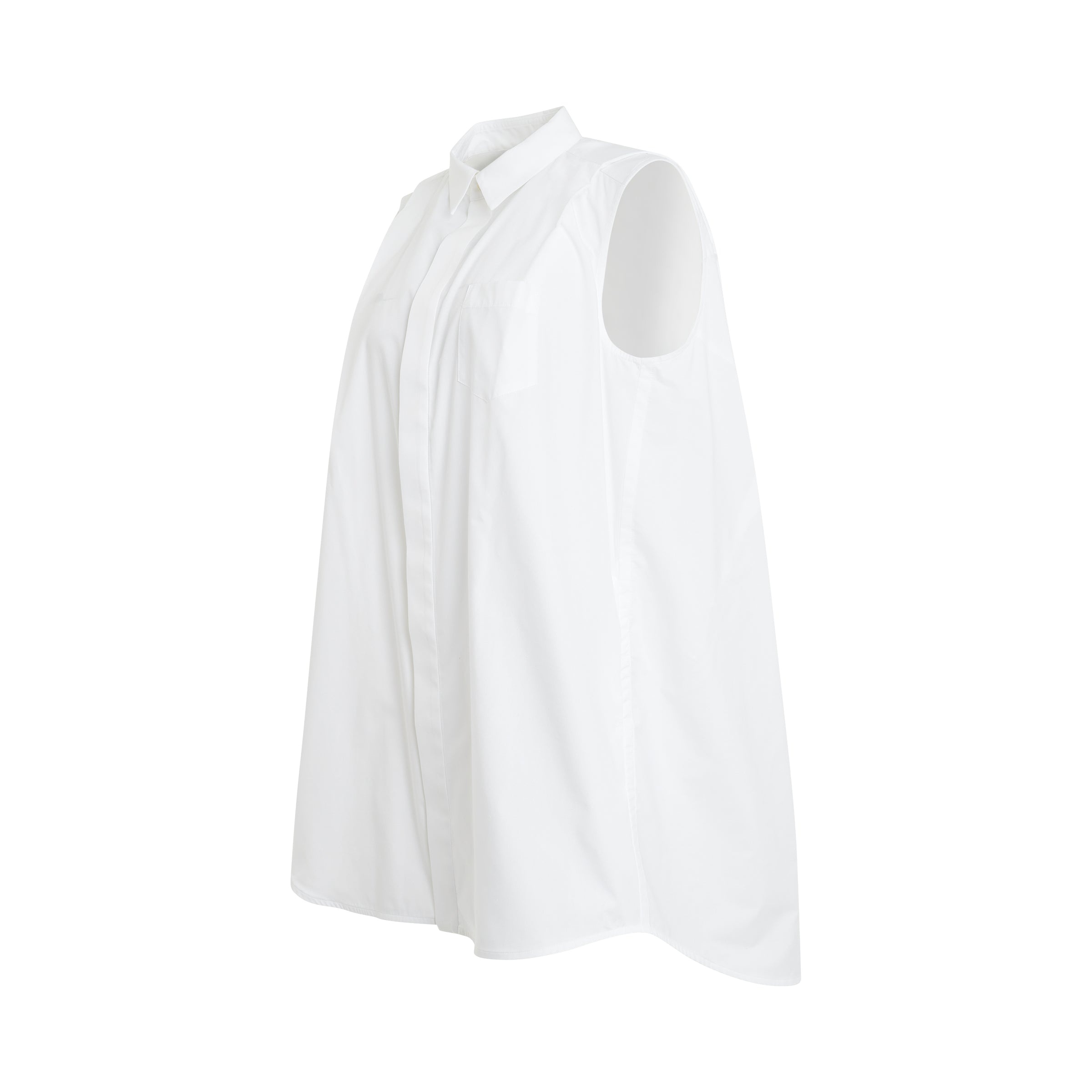 Cotton Poplin Shirt Dress in Off White - 2