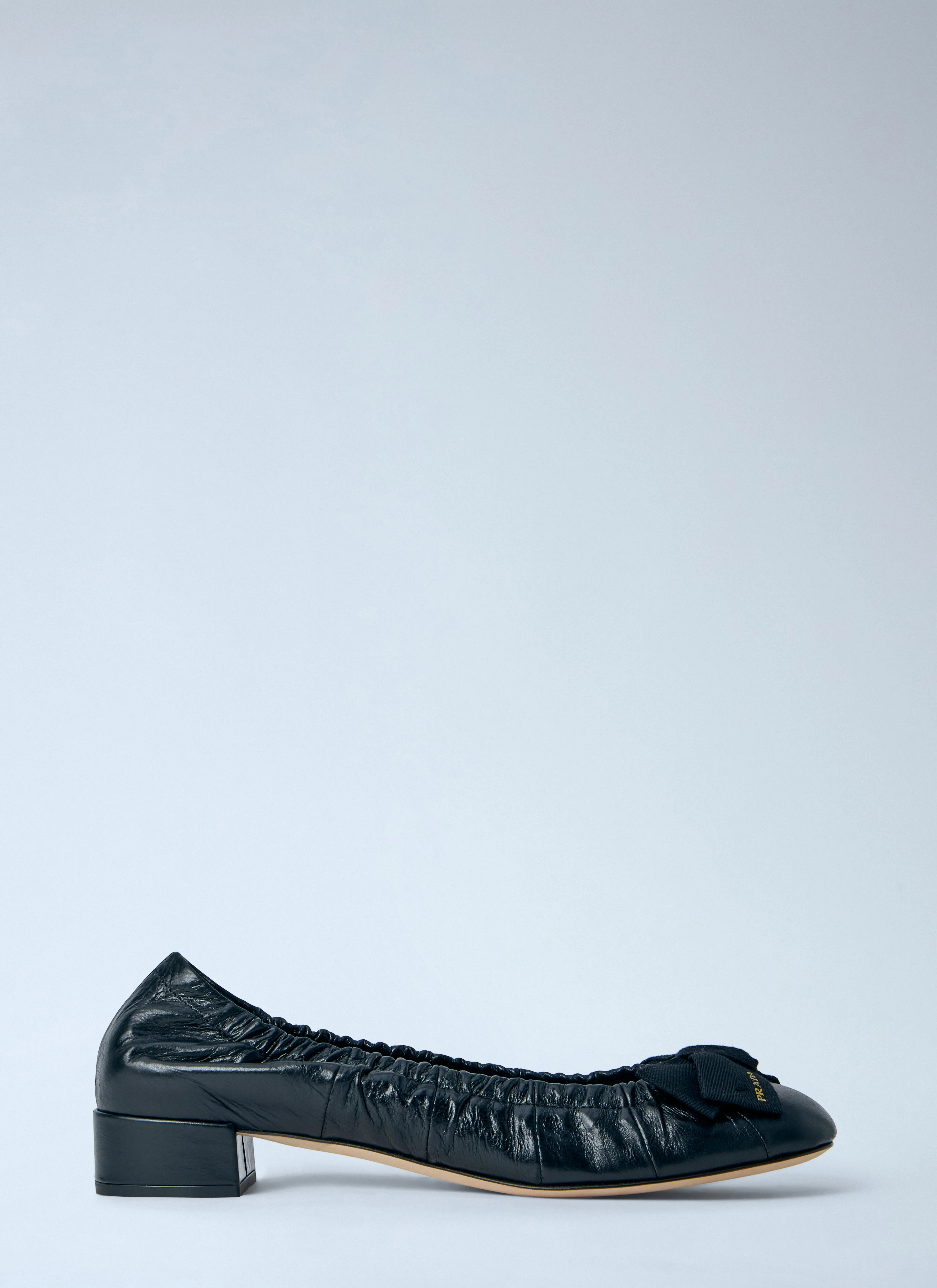Leather Bow Detail Ballet Flats - 1