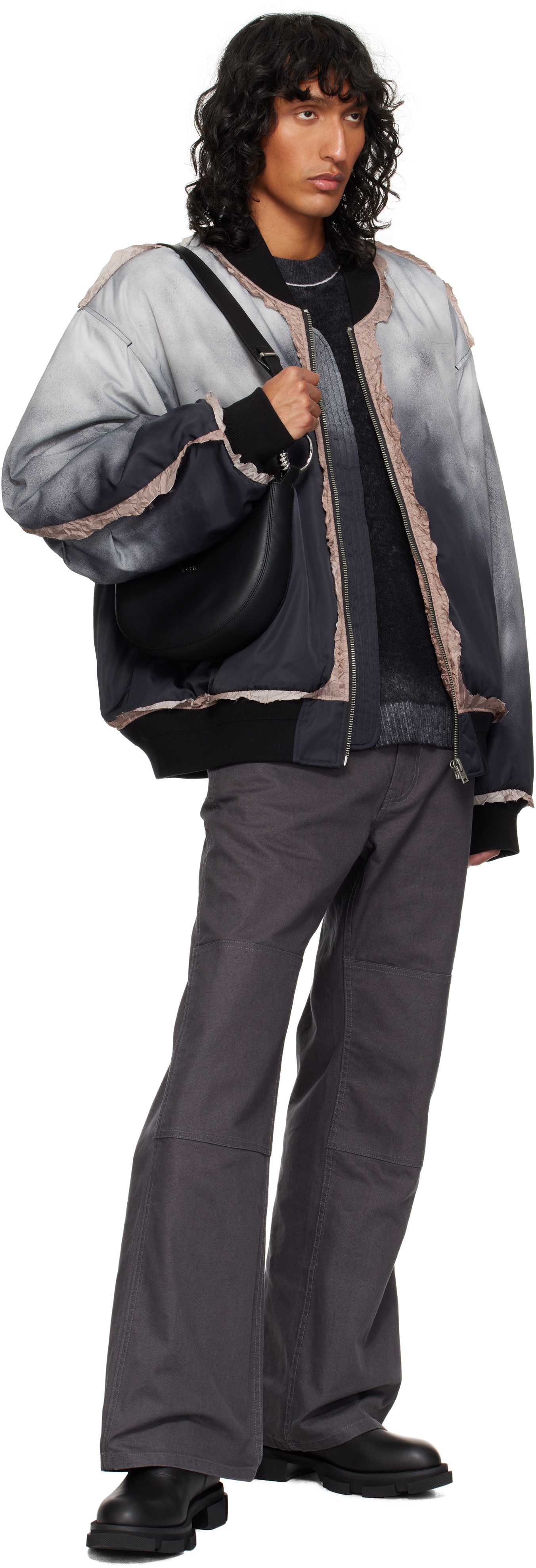 Black Gao Pierced Knee Boots - 5