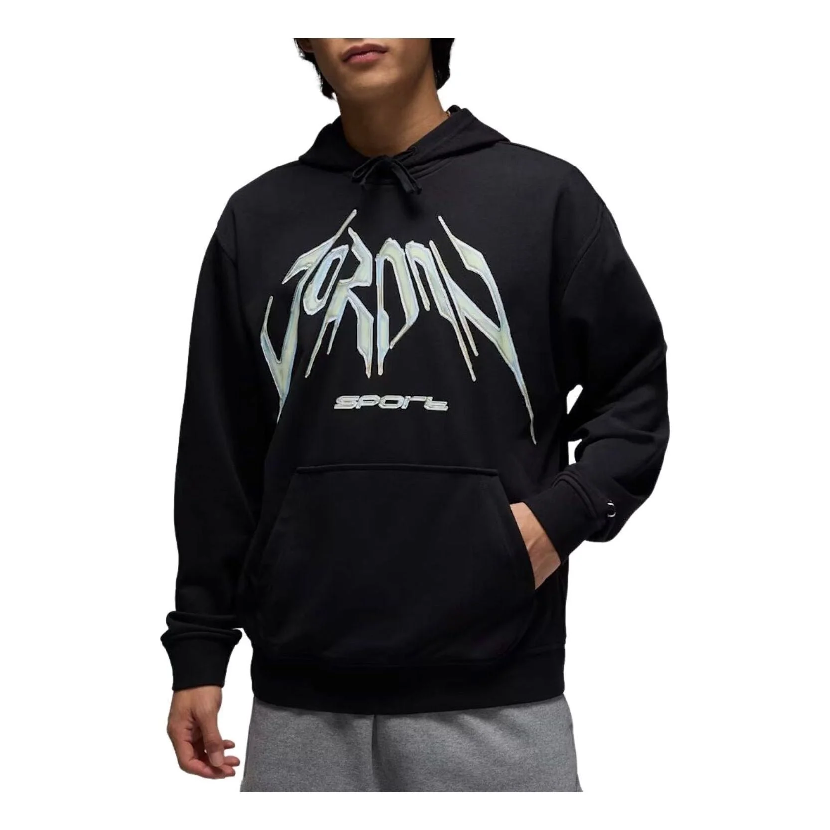 Air Jordan Sport Crossover Dri-FIT Fleece Hoodie 'Black White' HF9902-010 - 1