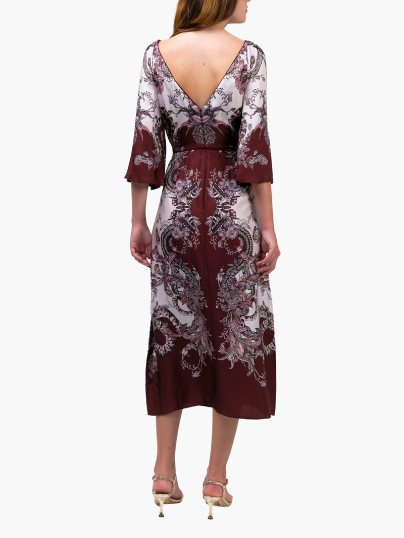 Marchesa GARDEN OF EVE BILLOWY TWILL EMPIRE MIDI DRESS outlook