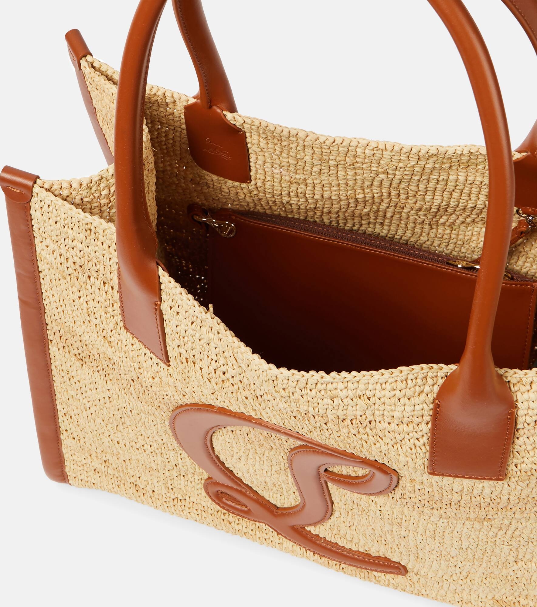 By My Side E/W Large raffia tote bag - 3