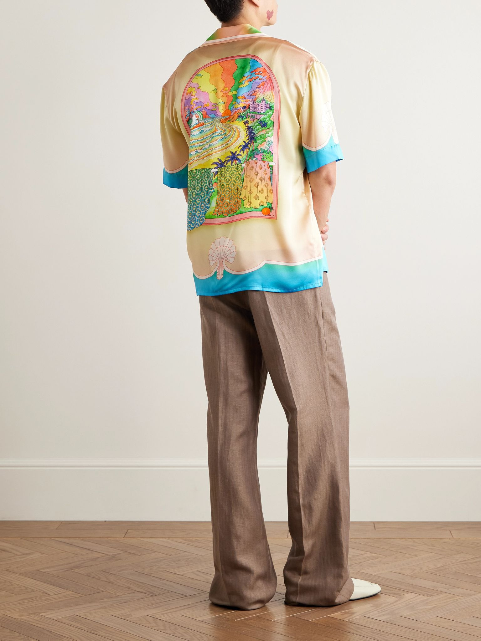 Lucid Dreams Convertible-Collar Printed Silk Shirt Multi - 2