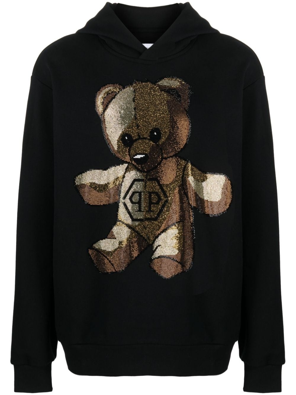 Teddy Bear rhinestone-embellished hoodie - 1