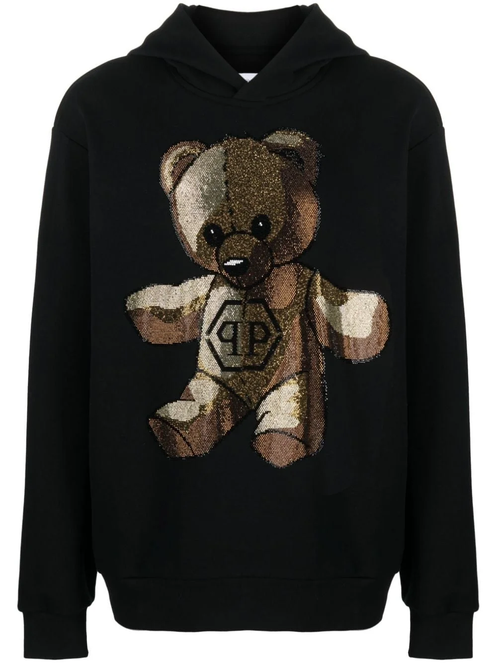 Teddy Bear rhinestone-embellished hoodie - 1
