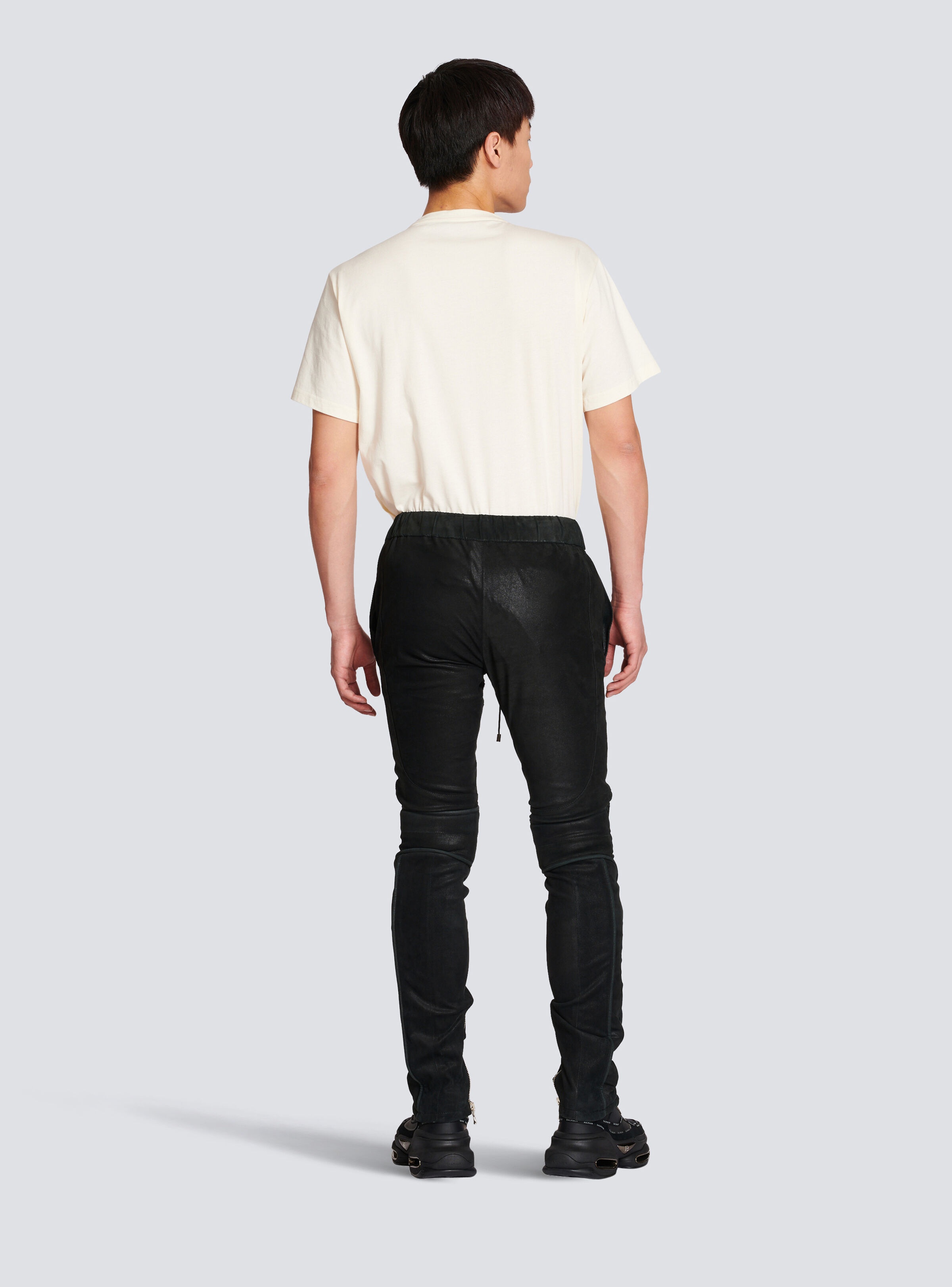 Leather jogging bottoms - 4