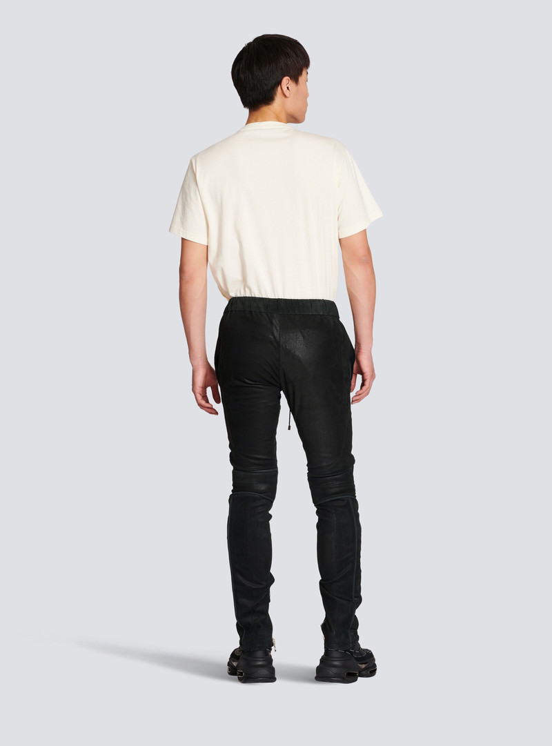 Leather jogging bottoms 4