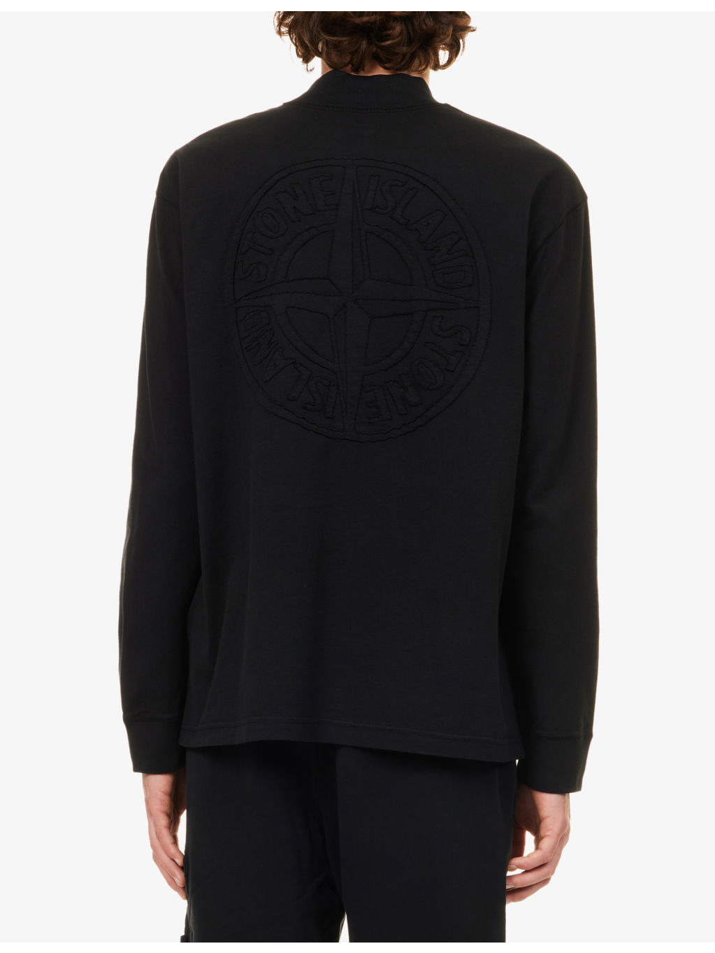 Embroidered-Logo Long-Sleeve Cotton-Jersey Top - 4