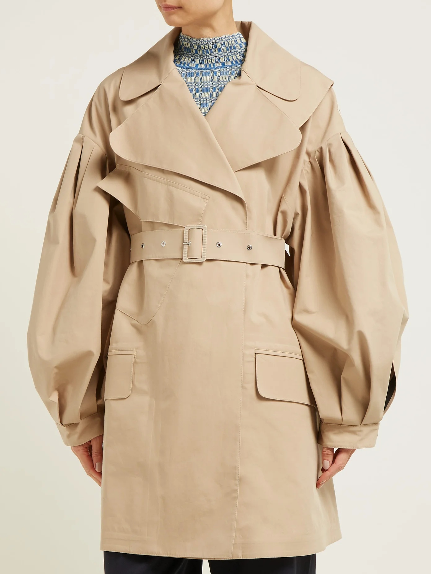 Belted cotton-twill trench coat - 4